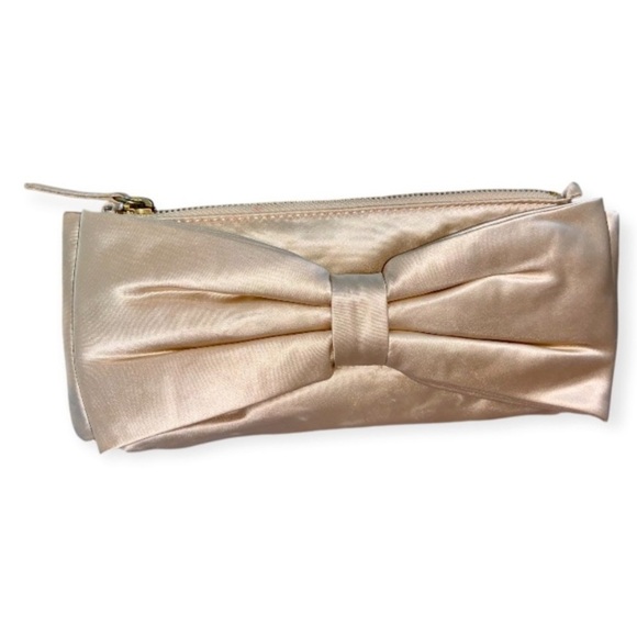 J. Crew Champagne Silk Bow Mini Clutch - Picture 1 of 14